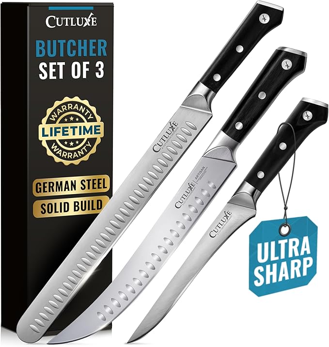 Cutluxe Butcher Knife Set, Brisket, Breaking & Boning Knife for Meat