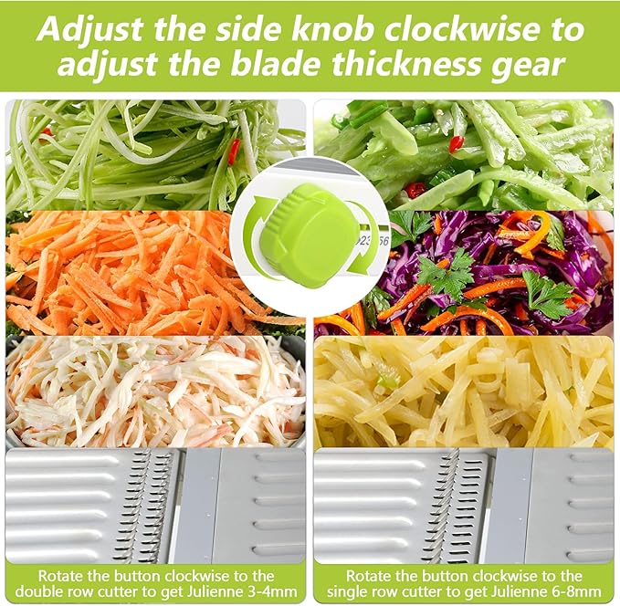 Foyucool Mandoline Slicer for Kitchen, Adjustable Vegetable Potato Slicer
