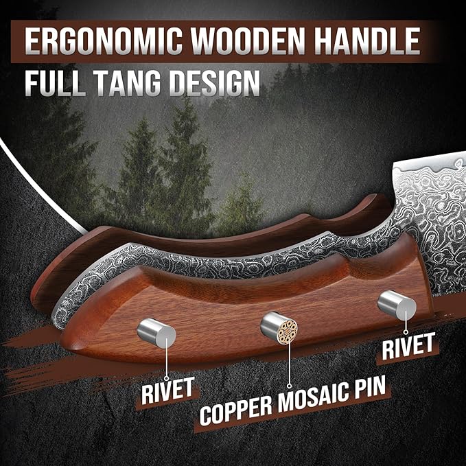 DRAGON RIOT 7 Inch Damascus Chef Knife, VG10 Steel, Kitchen Knife | VG10 Steel Core, Full Tang, For Slicing, Chopping and Everyday Food Prep