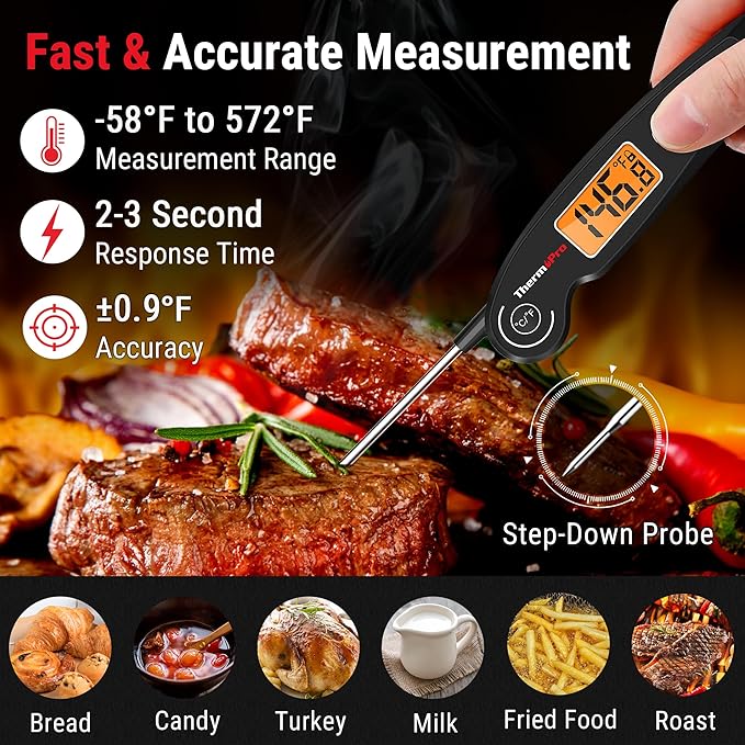 TempPro TempSwift Instant Read Meat Thermometer for Cooking
