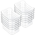 CiWiVOKi 12 Pack Clear Plastic Storage Bins, Acrylic Organizer and Containers with Handle for Pantry, Cabinet, Closet, Refrigerator, Freezer, Bathroom, Kitchen Under Sink Storage