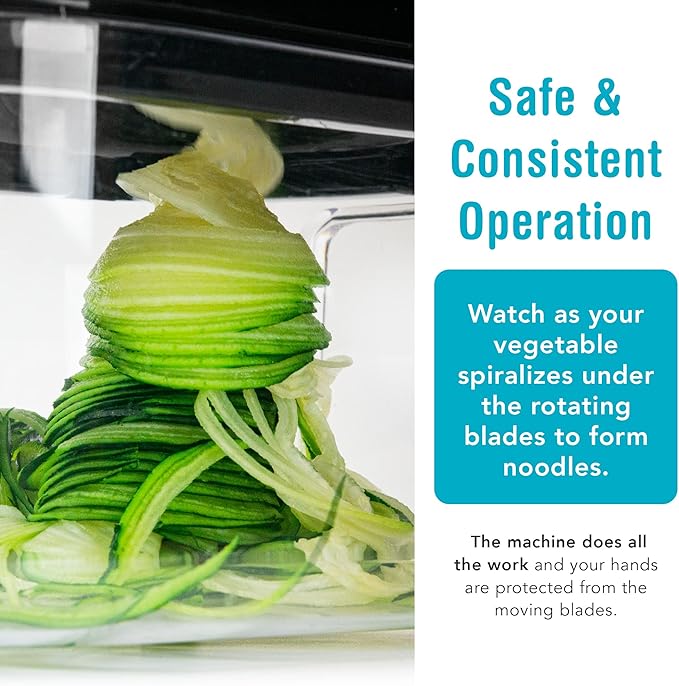 Shine Kitchen Co. SES-100 Electric Vegetable Spiralizer with No Slip Veggie Grip