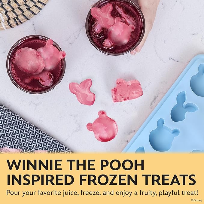 Disney Winnie the Pooh Silicone Ice Cube Tray, 2-Pack 5"x12.5", BPA-Free