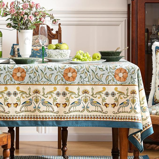 patdrea Vintage French Linen Tablecloth,Rectangular,118"x67"-Wensel