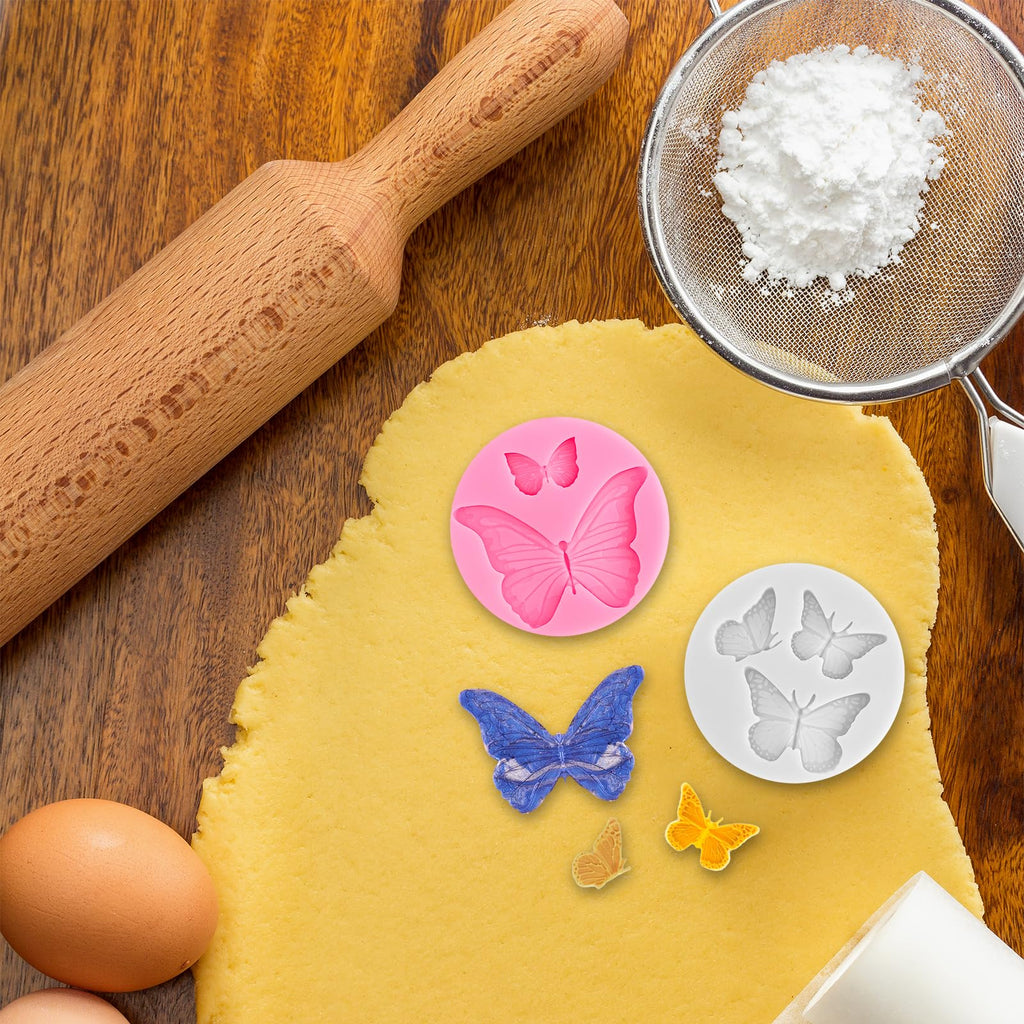 Butterfly Molds 4 Pcs Butterfly Chocolate Molds Mini Silicone Molds for Cake Decorating