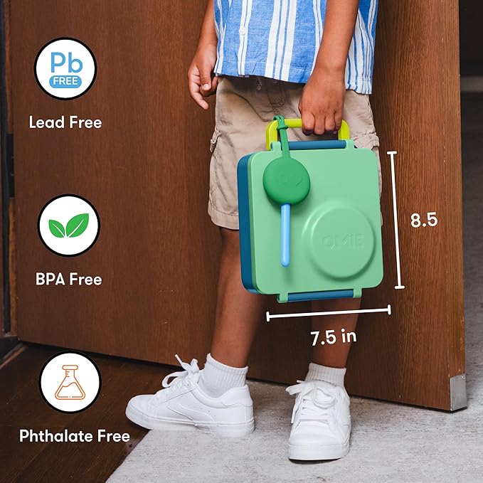 Omie OmieBox Kids Insulated Leakproof Bento Lunch Box with Food Jar (Meadow)