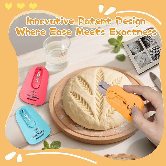 3PCS Upgraded Magnetic Sourdough Scoring Tool & Versatile Bread Scoring Tool- Professional Bread Lame for Sourdough Bread baking & Bread Making Tools - Scoring Patterns booklet & Razor Blades