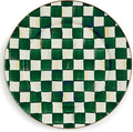 MACKENZIE-CHILDS Enamel Serving Platter, Green-and-White Emerald Check