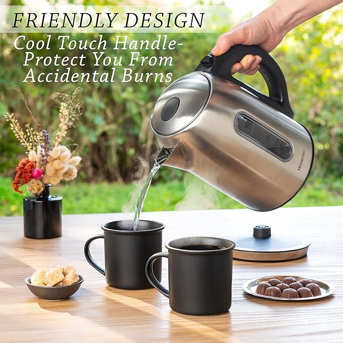 Moss & Stone Stainless Steel Electric Kettle Temperature Control, 1.7L