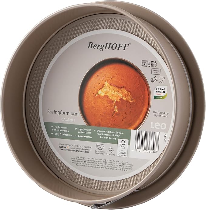 Berghoff Balance Nonstick Springform Cake Pan, 11 x 11 x 2.25, Leakproof