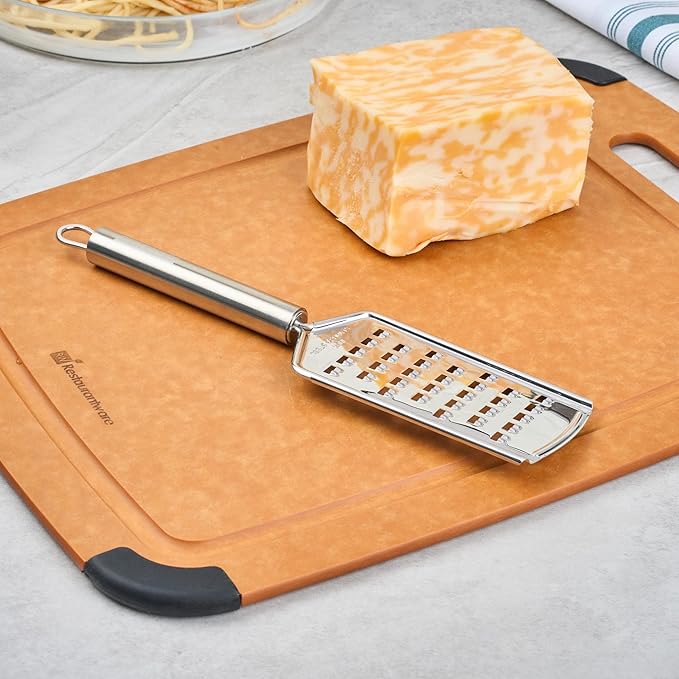 Restaurantware Stainless Steel Coarse Cheese Grater - 6 Pack - German Standard Lemon Zester with Ergonomic Handle, Sharp Blades, Dishwasher Safe - Handheld Kitchen Grater for Parmesan, Garlic, Ginger
