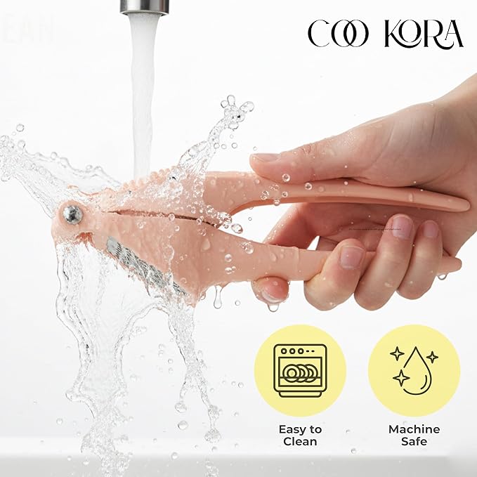 COO KORA Garlic Press Stainless Steel, Garlic Mincer & Crusher, Ergonomic Handle, Easy to Clean Kitchen Tool Dishwasher Safe
