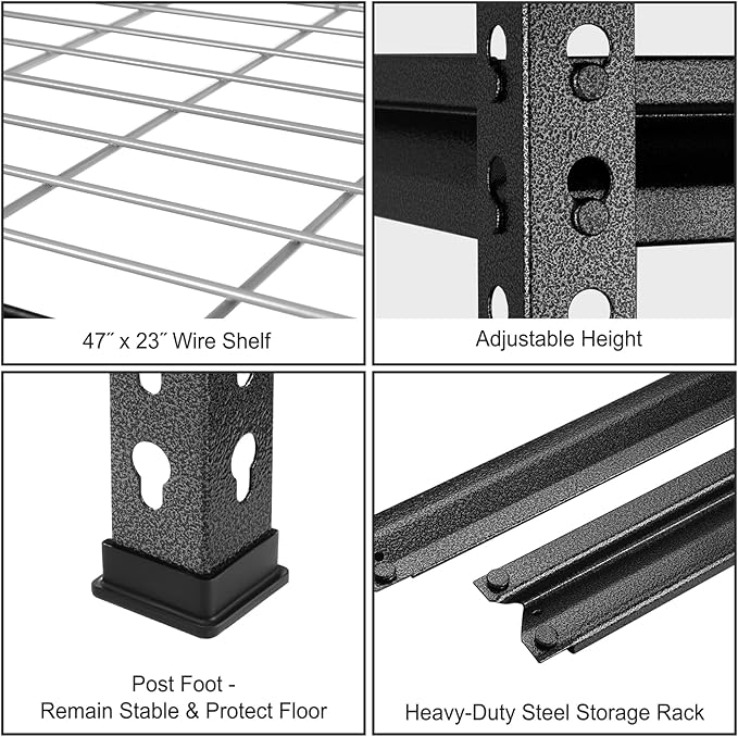 WORKPRO 5-Tier Adjustable Metal Shelving, 48”Wx24”Dx72”H, 4000LBS Capacity