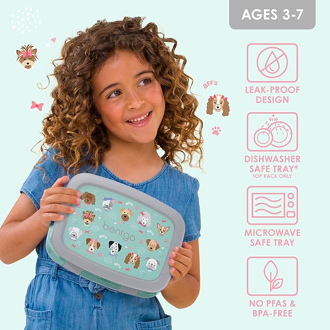 Bentgo Kids Prints Leak-Proof 5-Compartment Bento-Style Kids Lunch Box