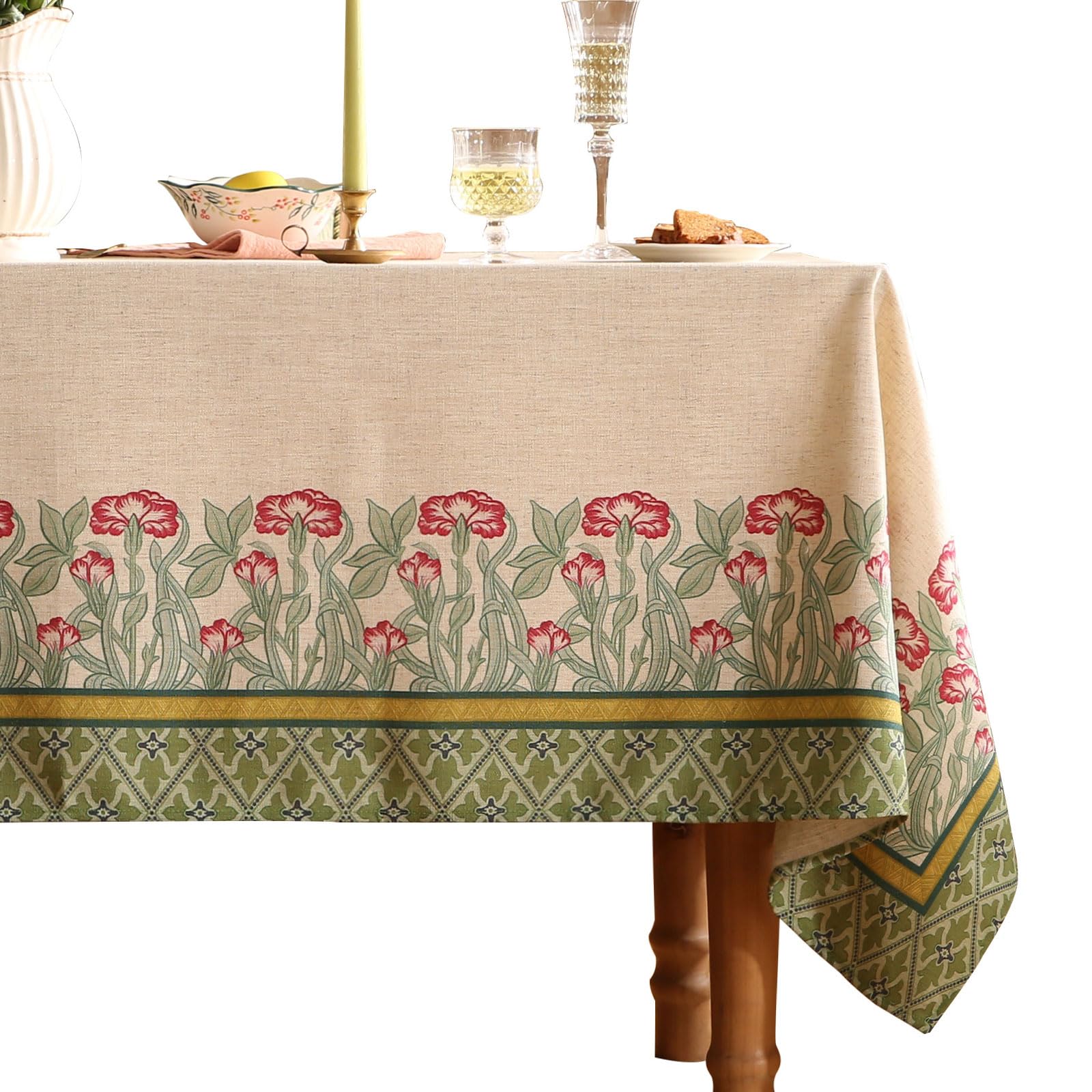 patdrea Vintage French Linen Tablecloth,Square,55"x55"-Cecilia D