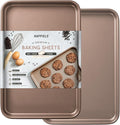 HAPPIELS 9 x 13 inch Nonstick Quarter Sheet Pan 2-Pack, PFOA & BPA Free