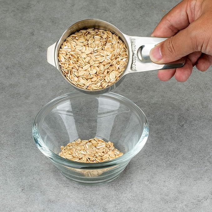7-Piece 18/8 Stainless Steel Measuring Cups Set, Silver
