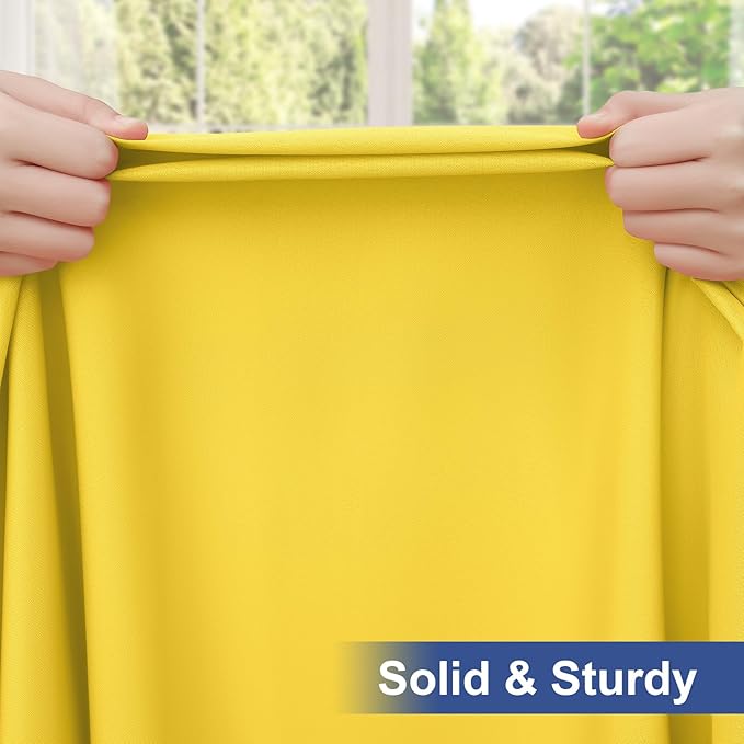 homing Rectangle Table Cloth Cover, Water-Resistant Polyester Elastic Fitted Tablecloth, Fits for 6 Foot Folding Tables, Washable Table Protector for Picnic, Camping, Outdoor (Yellow, 30" x 72")