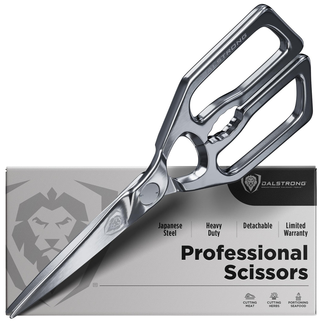 Dalstrong Kitchen Scissors — Japanese Stainless Steel Shears, Ambidextrous, Detachable for Cleaning — For Spatchcocking Chicken, Trimming Herbs, Pizza, Flatbread & Package Opening