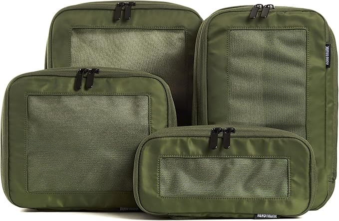 Aerotrunk Compression Packing Cubes for Travel, 4-Pack, Olive