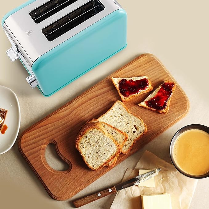 OVENTE 2-Slice Electric Toaster, 825W 6 Browning Setting, Turquoise TS2450T