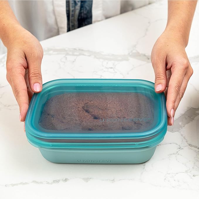 U-Konserve Platinum Silicone Food Container Bento Box 24 oz Seafoam