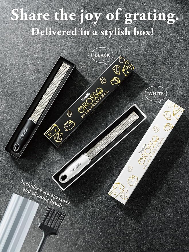 OROSSO Grater, Lemon Zester Cheese Grater, Cheese Shavings, Parme Cheese, Ginger, Garlic, Zester Grater (white)