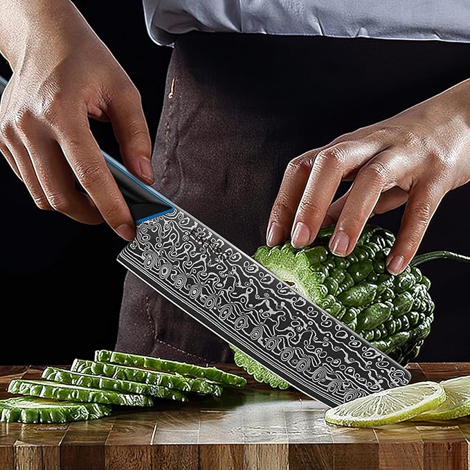 Nakiri Knife 7 Inch, 67-Layer Damascus Steel Kitchen Knife, G10 Handle