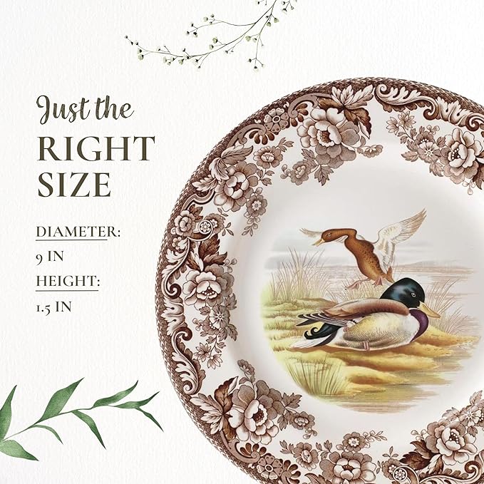 Spode Woodland 9" Soup Plate, Mallard