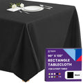 Gee Di Moda Rectangle Tablecloth - 90 x 132 Inch Black Table Cloth for 6 Foot Tables with Floor-Length Drop - Heavy Duty Washable Fabric for Holiday Party, Dinner, Weddings & Baby Shower