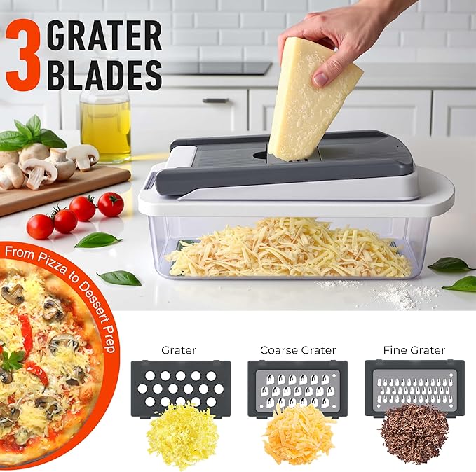 Mueller The Real Original Pro Vegetable Chopper & Mandoline Slicer, 10-in-1