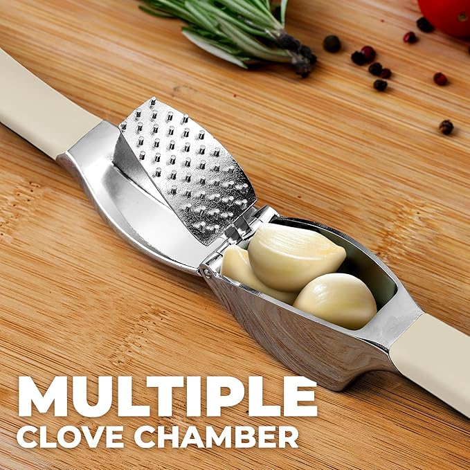 Zulay Kitchen Metal Comfort Grip Garlic Press