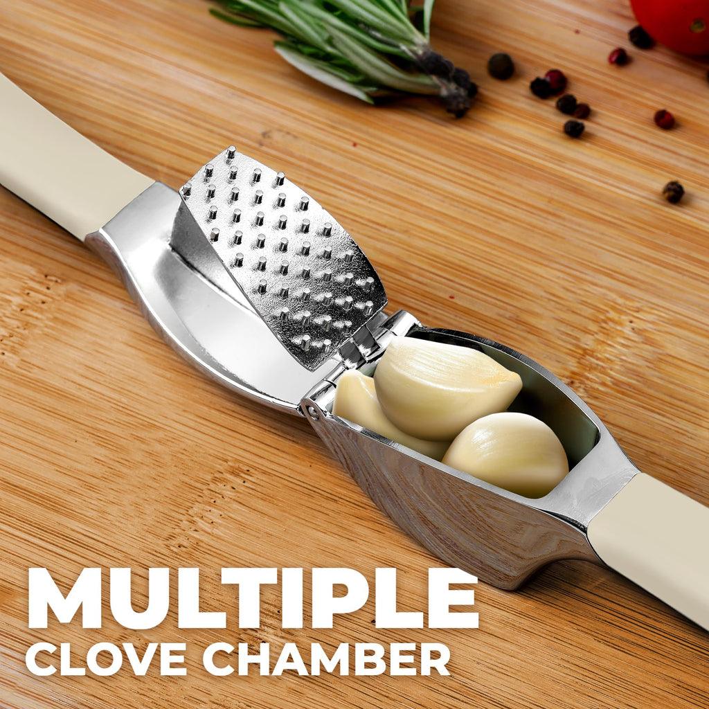 Zulay Kitchen Metal Comfort Grip Garlic Press