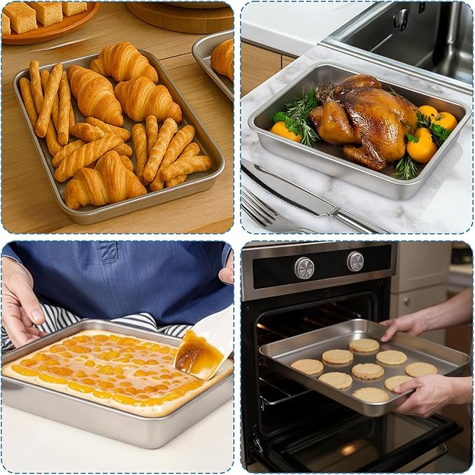 XLIUAX 3 Set Cake Pan with Lid, 13/11/9 Inch Rectangle Cake Pans Sets