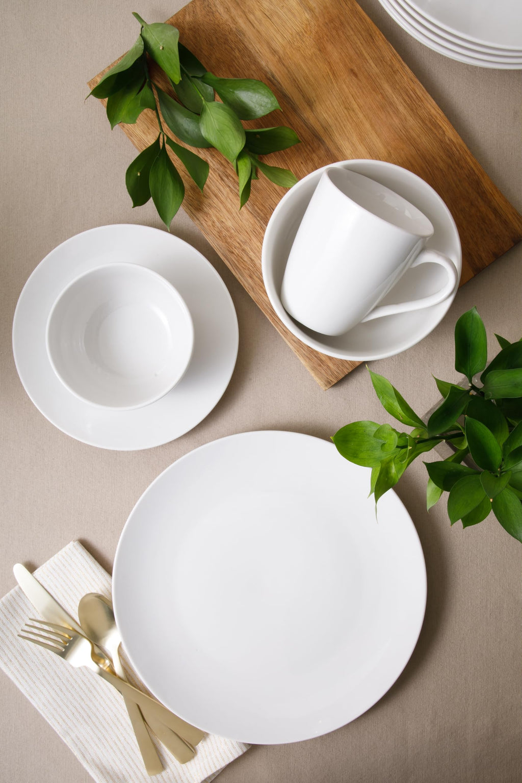Gibson Home Ogalla 30-Piece Dinnerware Set – Porcelain, Chip & Scratch Resistant, White - Service for 6