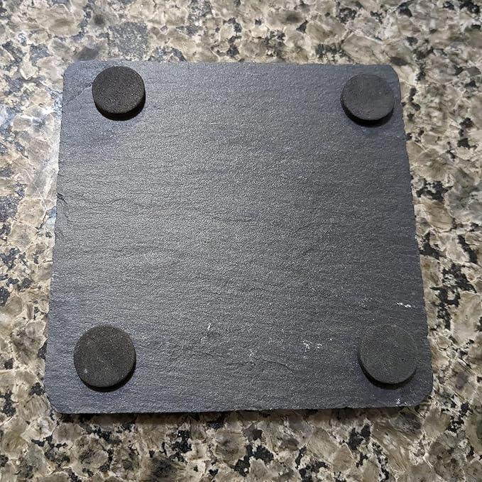Laser Engraved Motorcycle Slate Coasters Set of 5 – Square – USA Made