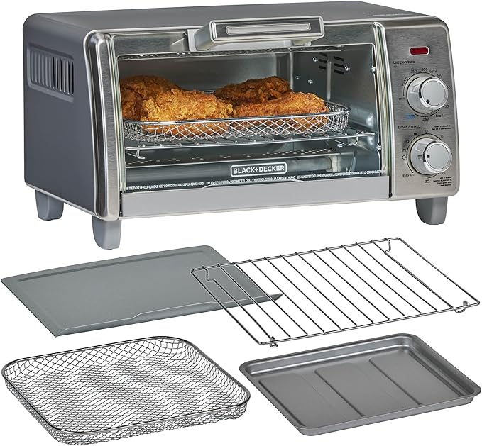 BLACK+DECKER 4-Slice Air Fry Toaster Oven, 5-in-1 Countertop Oven