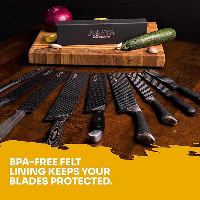Asaya Professional Chef Knife Edge Guards – 2 Piece Knives Universal Covers, 8.5 x 2 and 10.5 x 2 - Extra Strength ABS Plastic and Food Safe Kitchen Knife Sheath Covers -Knife Not Included (2 Piece)