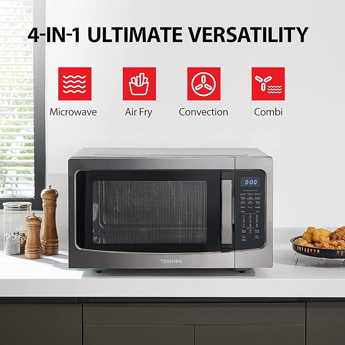 TOSHIBA 4-in-1 Countertop Microwave Oven with Air Fryer, 1.5 Cu.Ft, 1000W