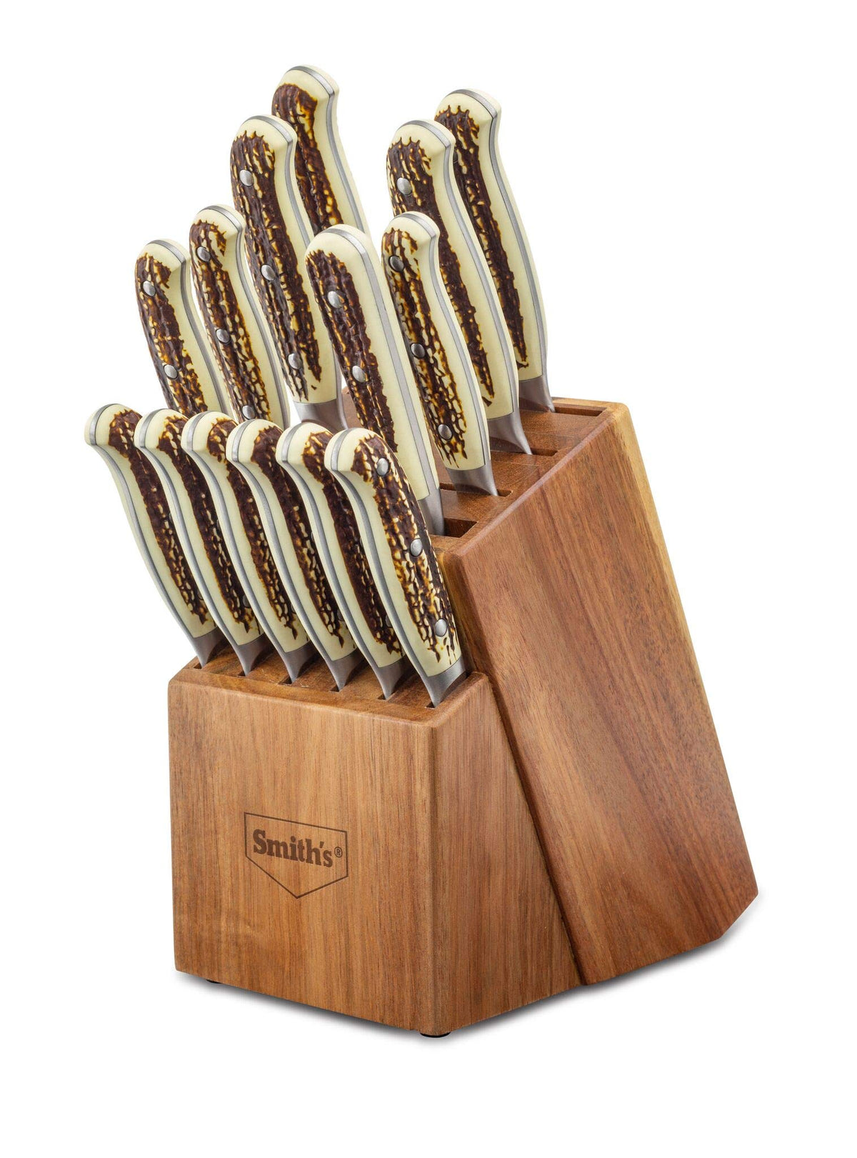 Smith's 51032 Cabin & Lodge Cutlery Block Set (14-Piece), One Size, Gray