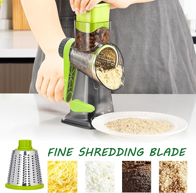 Dachenus Cheese Grater Rotary Cheese Grater,Versatile Cheese Shredder