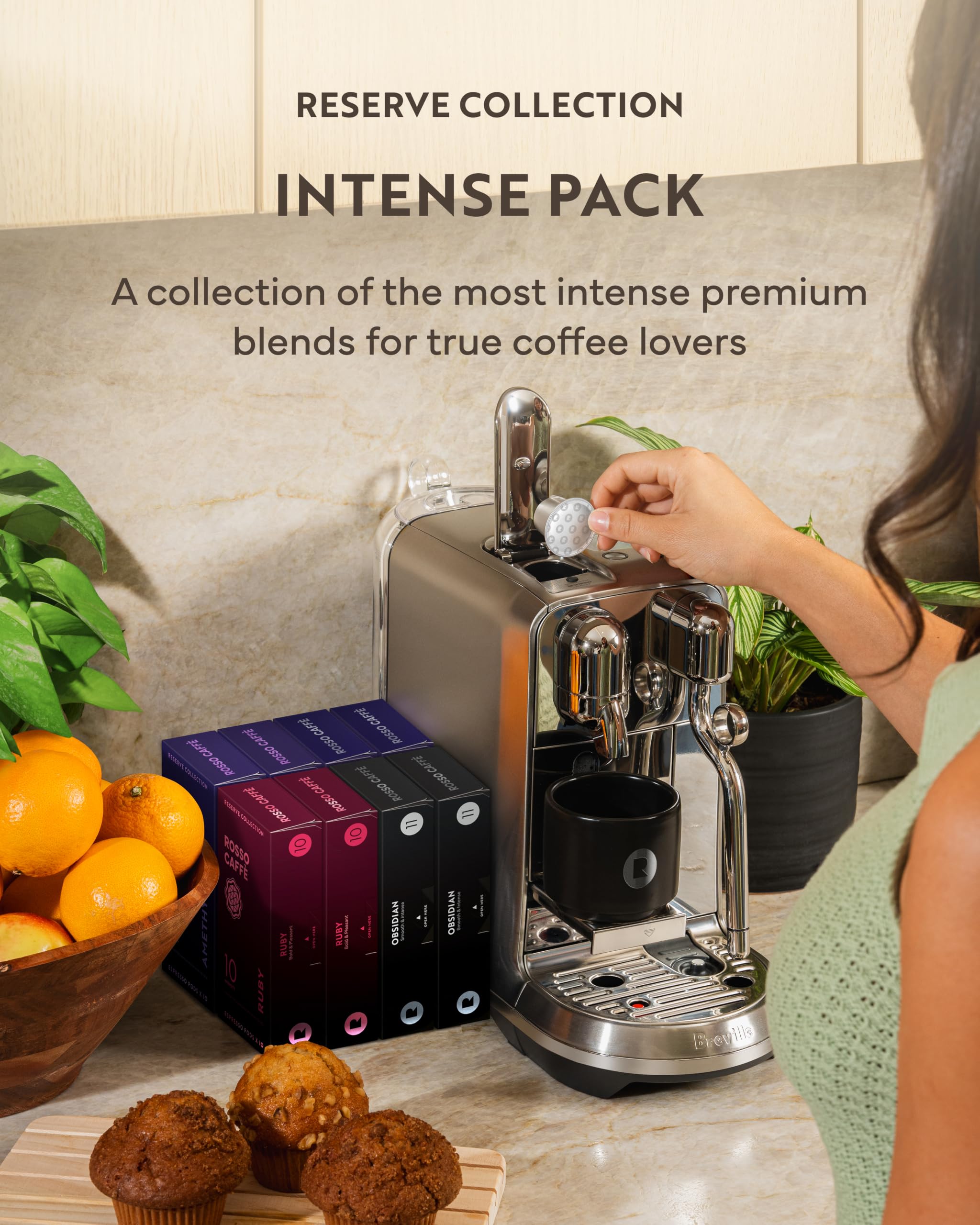 ROSSO CAFFÈ Espresso Pods for Nespresso Original Machines, Intense Pack 80