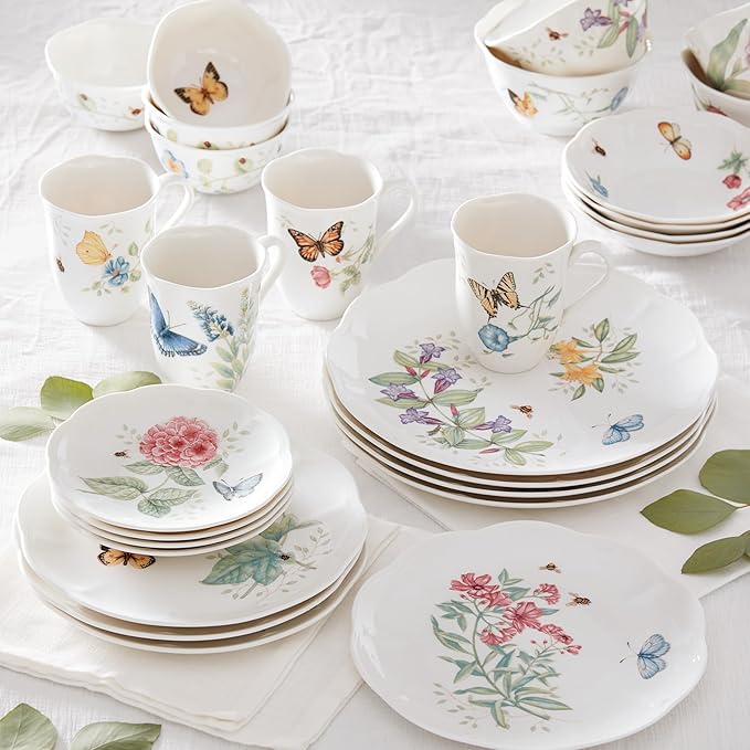 Lenox Butterfly Meadow Porcelain 28-Piece Dinnerware Set for 4
