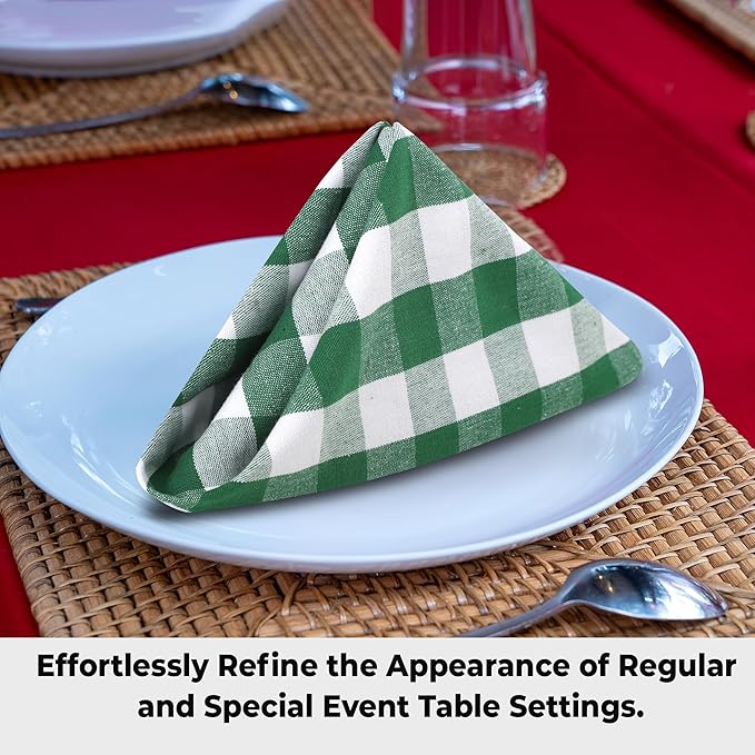Urban Villa Cloth Napkins Cotton 20x20 (Set of 12) Hunter White