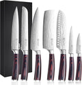 PAUDIN Chef Knife Set, 7 Pieces Kitchen Knife Set, Ultra Sharp Knife Set