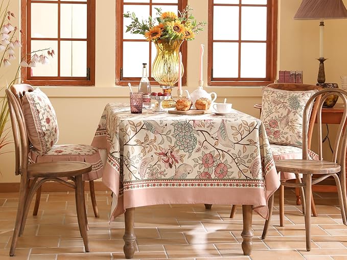 patdrea Vintage French Linen Tablecloth,Rectangular,71"x55"-Kulom A