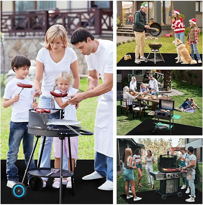 THMINS 80X48 Inches Extra Large Under Grill Mat for Outdoor Grill