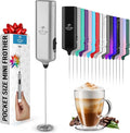 Mini & Mighty Milk Frother Wand – Powerful Handheld Coffee Frother, Battery Operated Drink Mixer – Compact Pocket Size – Detachable Whisk for Latte, Cappuccino, Matcha, Hot Chocolate