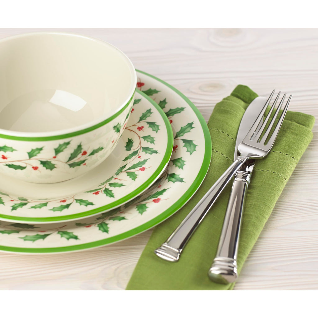 Lenox Holiday Melamine Christmas Dinner Plate Set for 4