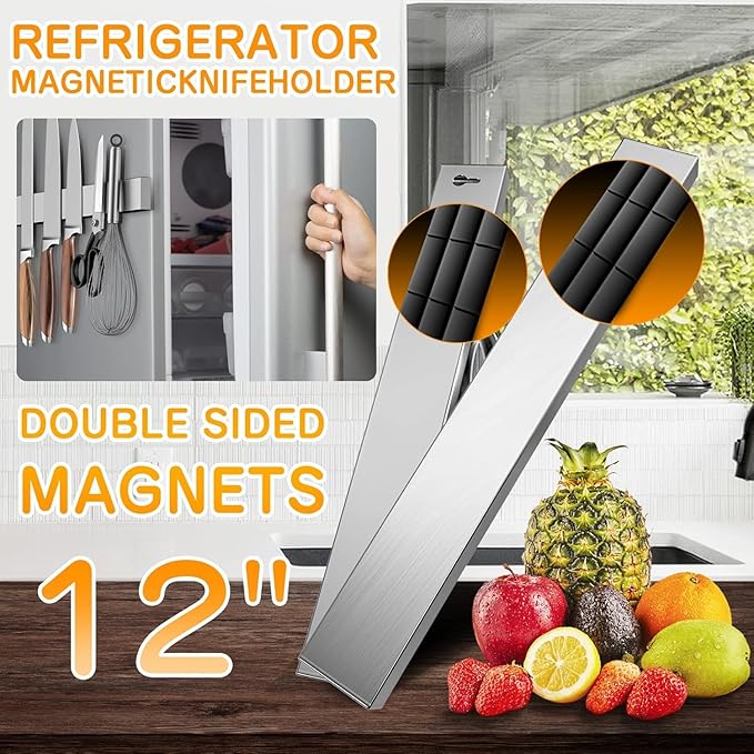Ninonly 12 Inch Magnetic Knife Holder for Refrigerator